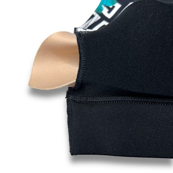 Victorias Secret Pink Ultimate Sport Bra M Logo Floral Print Light Support Black - Picture 5 of 10